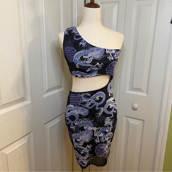 Fashion Nova “Surrounded” dragon print mini dress - Picture 2 of 6